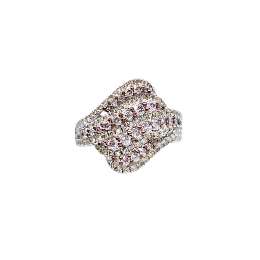 14ct White Gold Diamond Cluster Ring