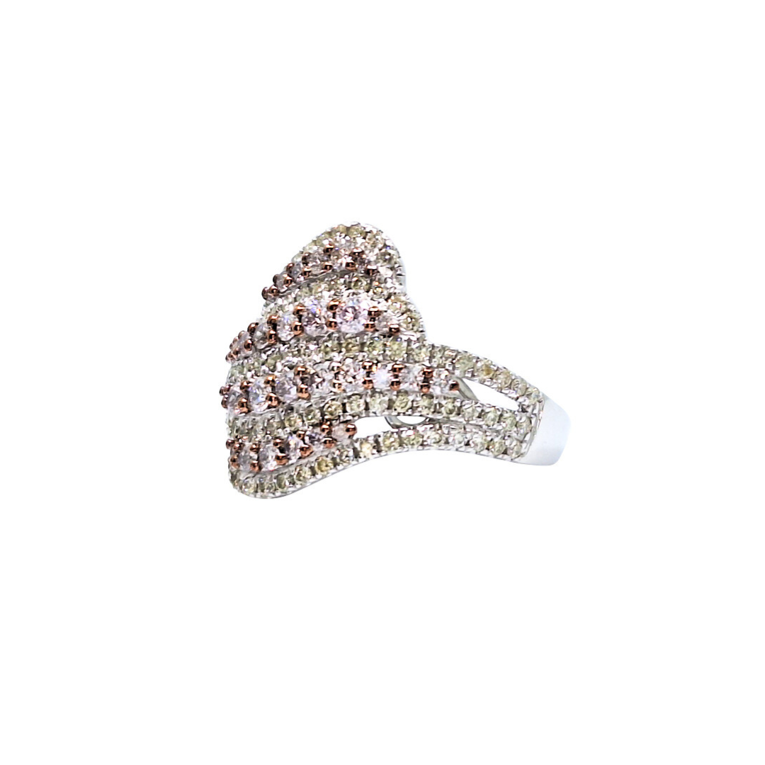 14ct White Gold Diamond Cluster Ring