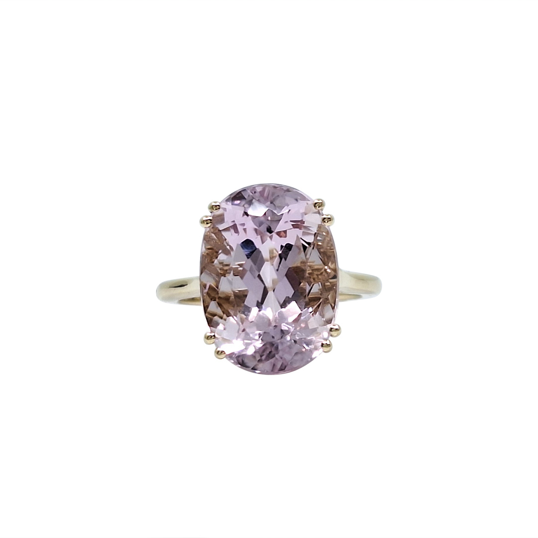 14ct Yellow Gold Pink Gemstone Ring