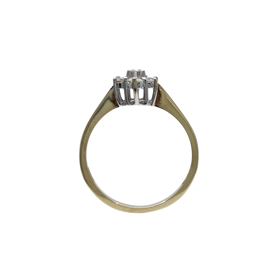 9ct Yellow Gold Diamond Cluster Ring