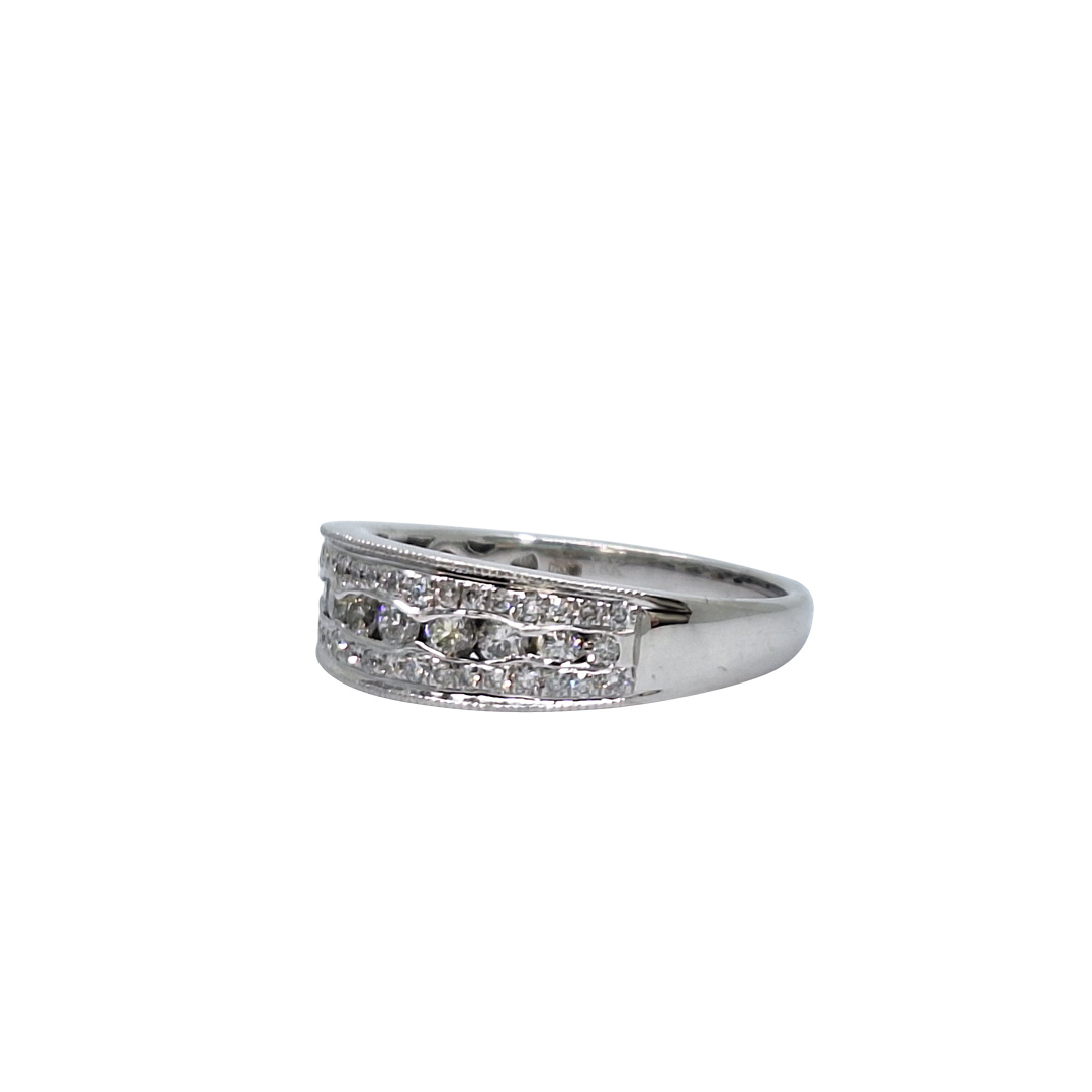 18ct White Gold Diamond Fancy Band Ring