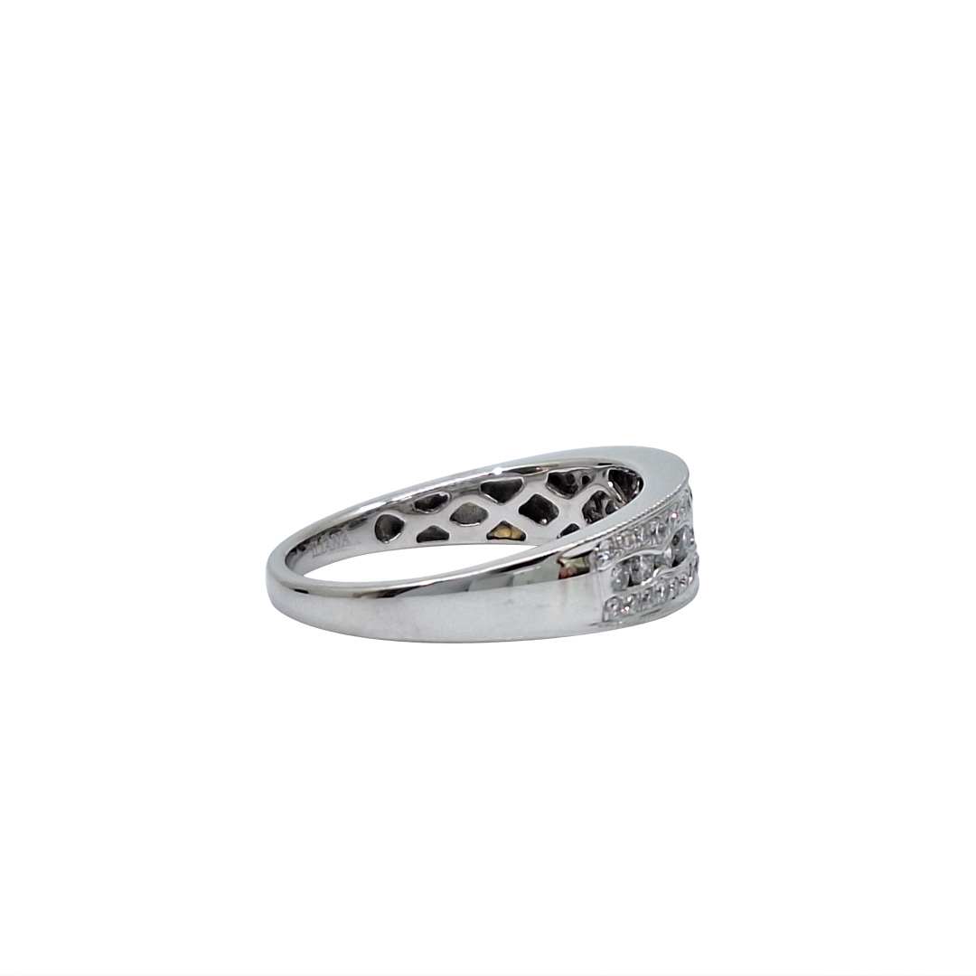 18ct White Gold Diamond Fancy Band Ring