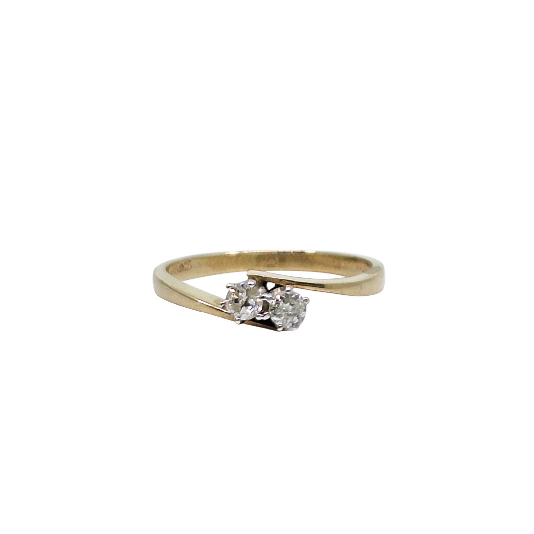 9ct Yellow Gold Two Stone Diamond Ring