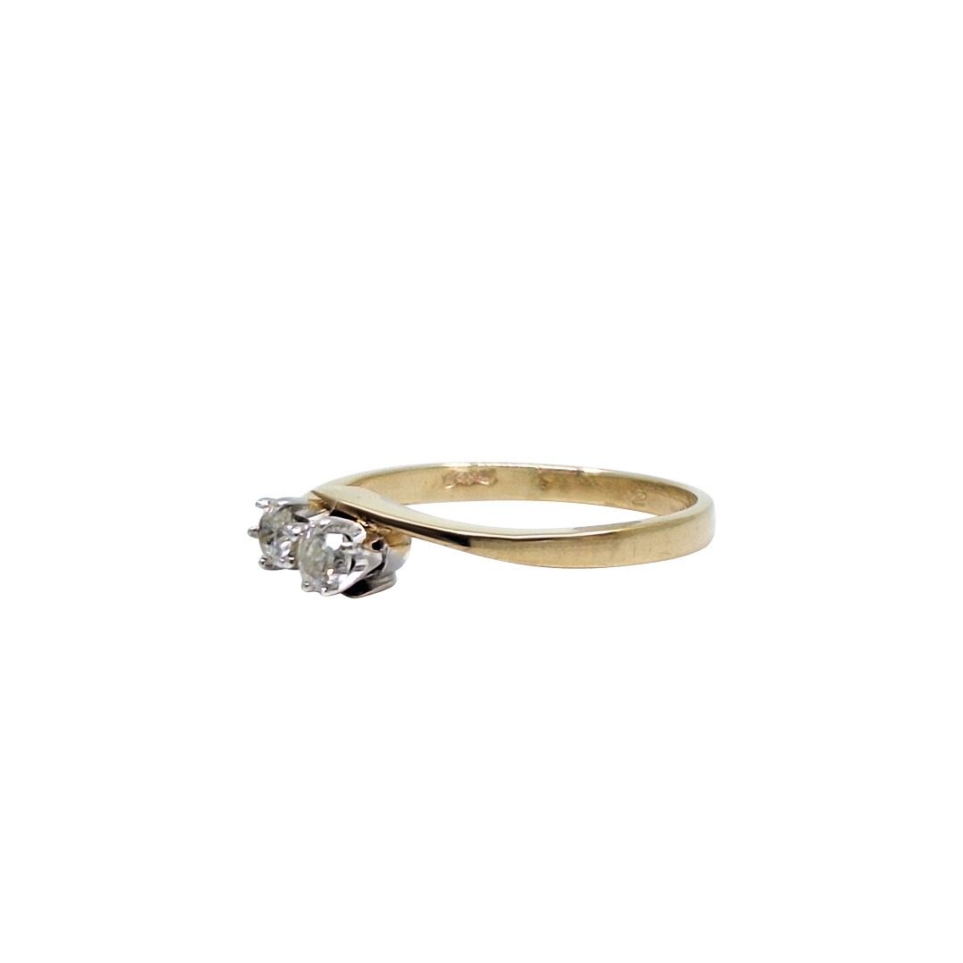 9ct Yellow Gold Two Stone Diamond Ring