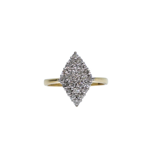 18ct Yellow Gold Diamond Cluster Ring