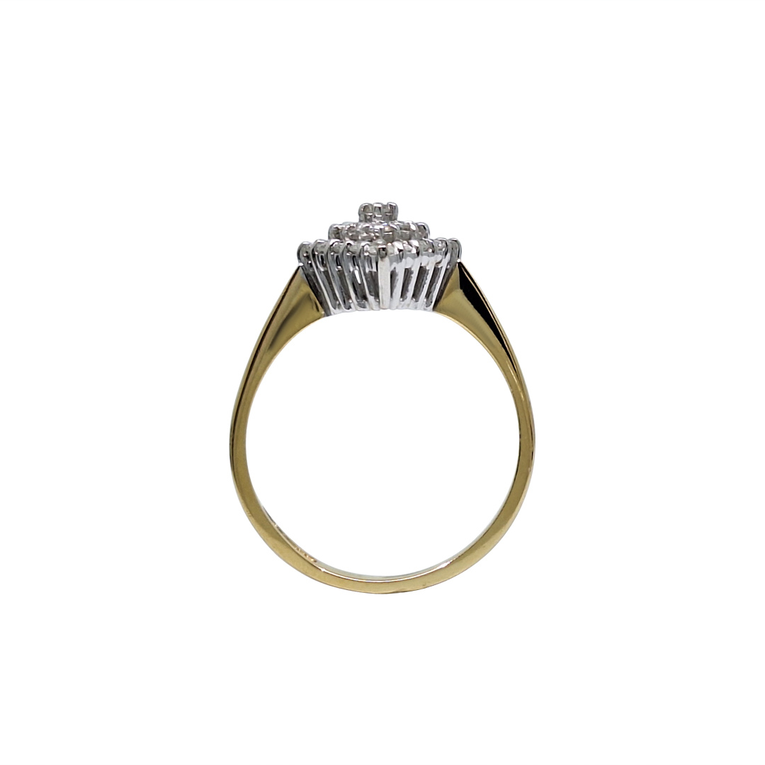 18ct Yellow Gold Diamond Cluster Ring