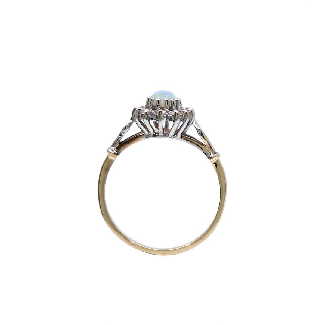 9ct Yellow Gold Opal & Diamond Ring