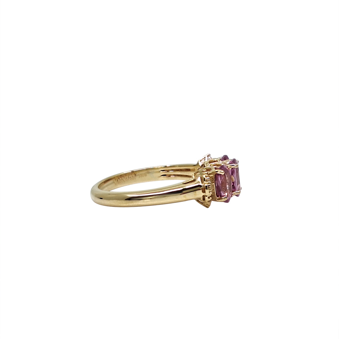 18ct Yellow Gold Pink Sapphire & Diamond Ring