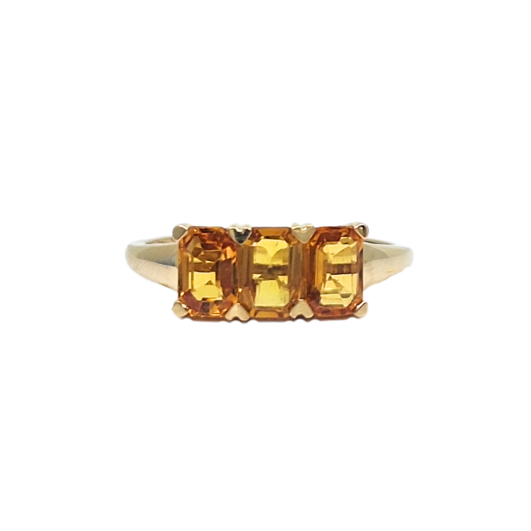 18ct Yellow Gold Three Stone Gemstone Ring