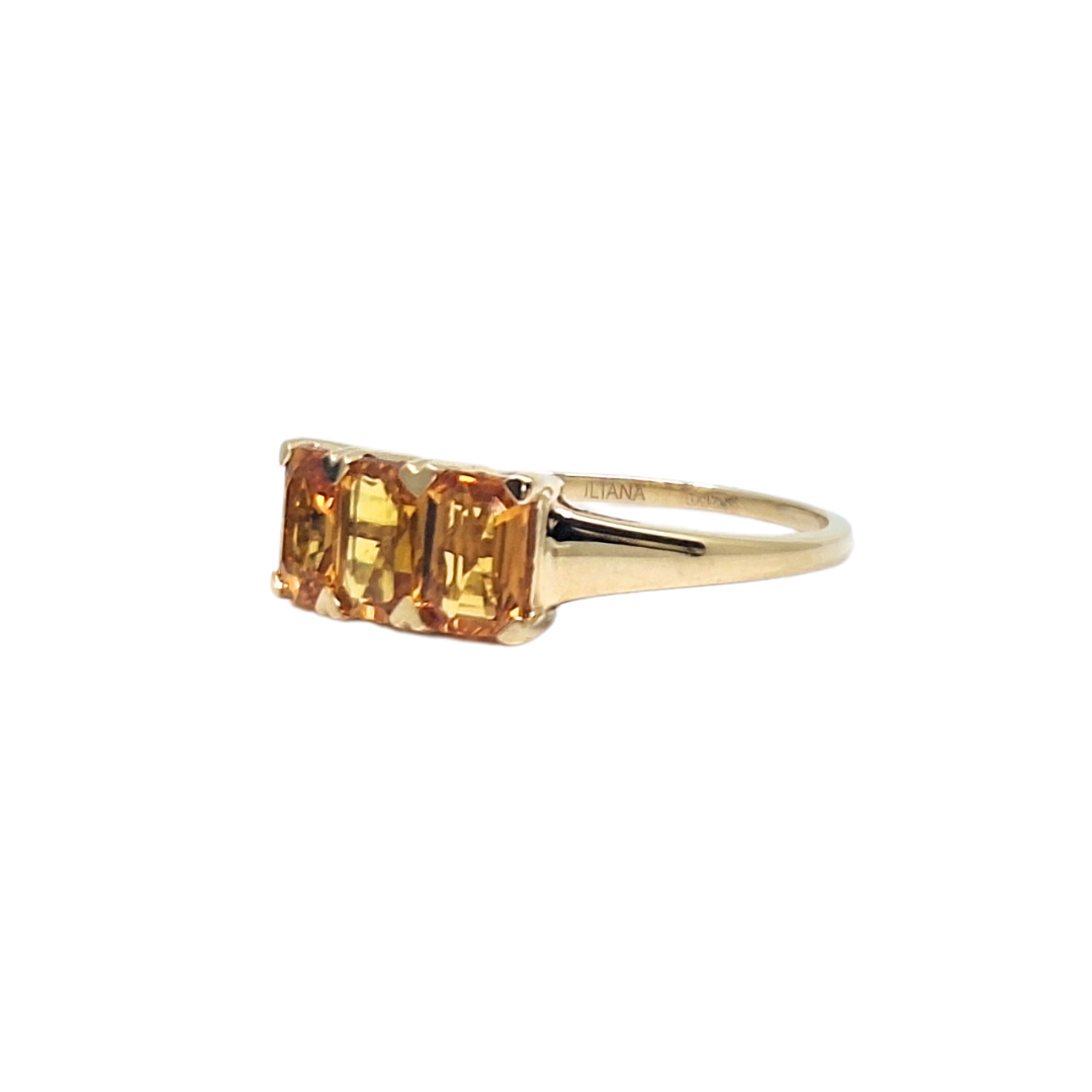 18ct Yellow Gold Three Stone Gemstone Ring