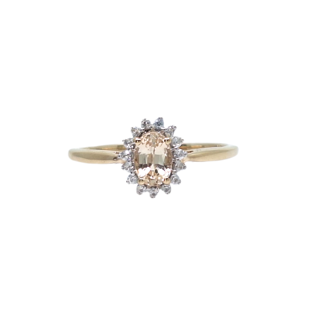 9ct Yellow Gold Gemstone & Diamond Ring