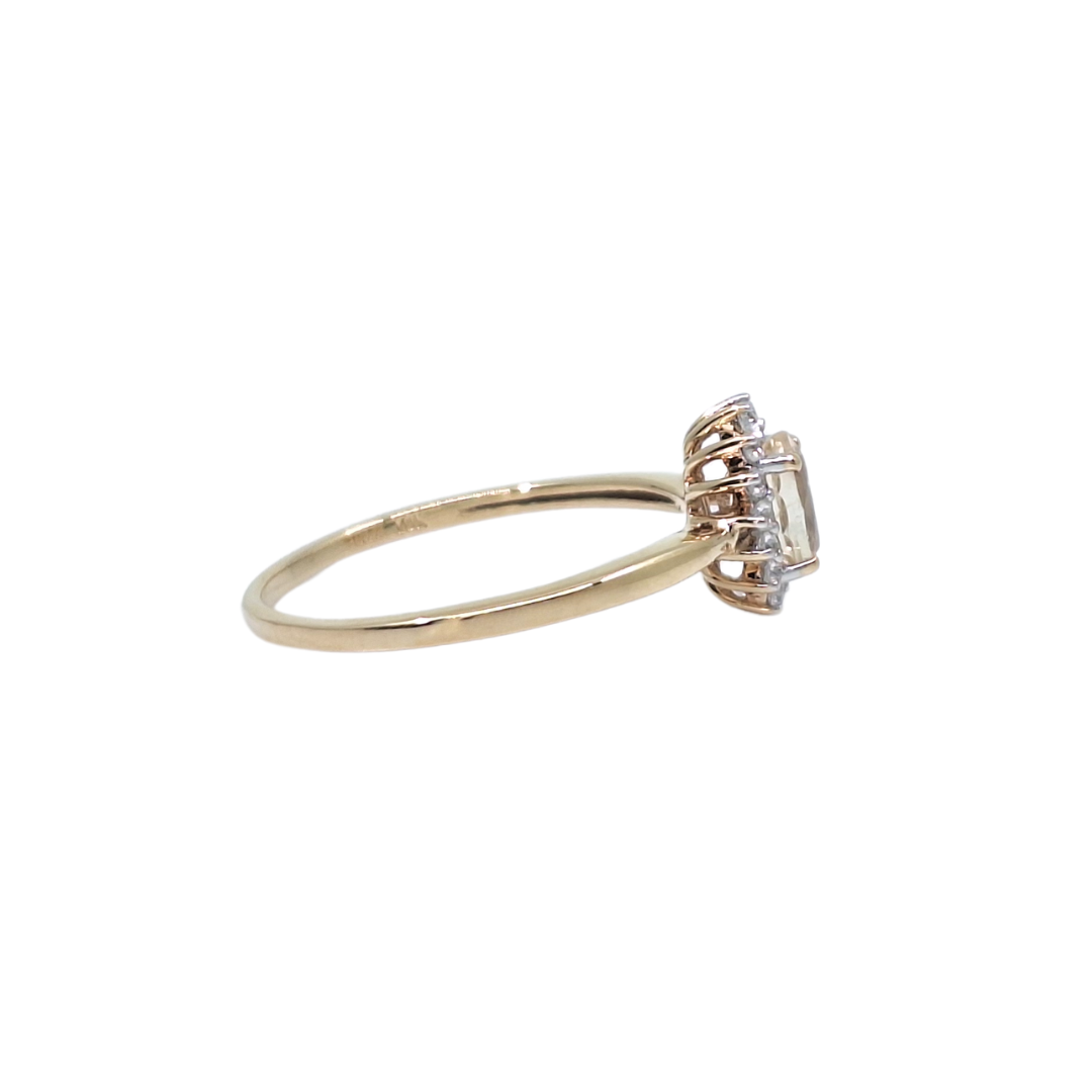 9ct Yellow Gold Gemstone & Diamond Ring