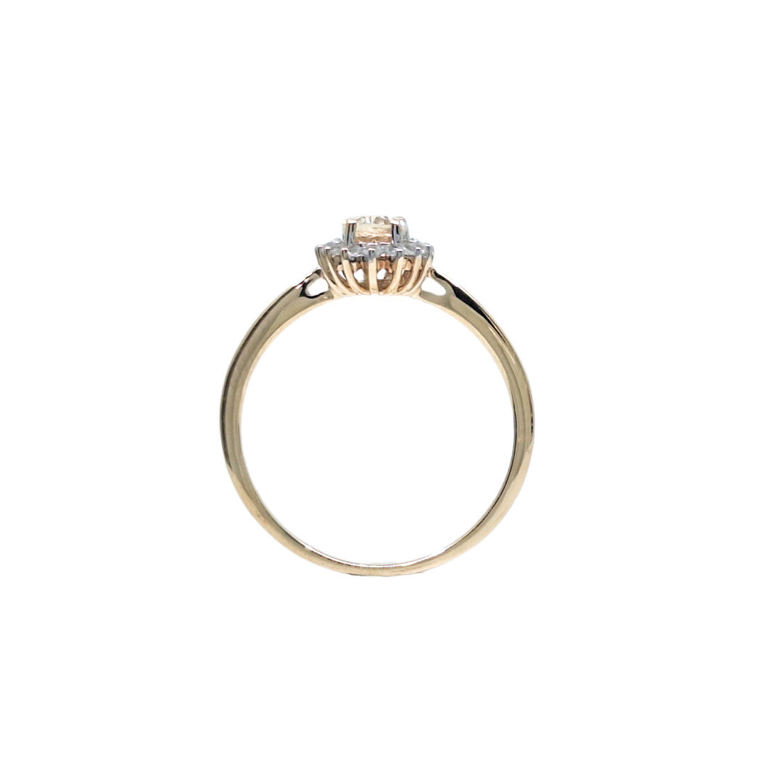 9ct Yellow Gold Gemstone & Diamond Ring