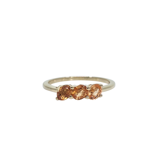 9ct Yellow Gold Orange Gemstone Ring