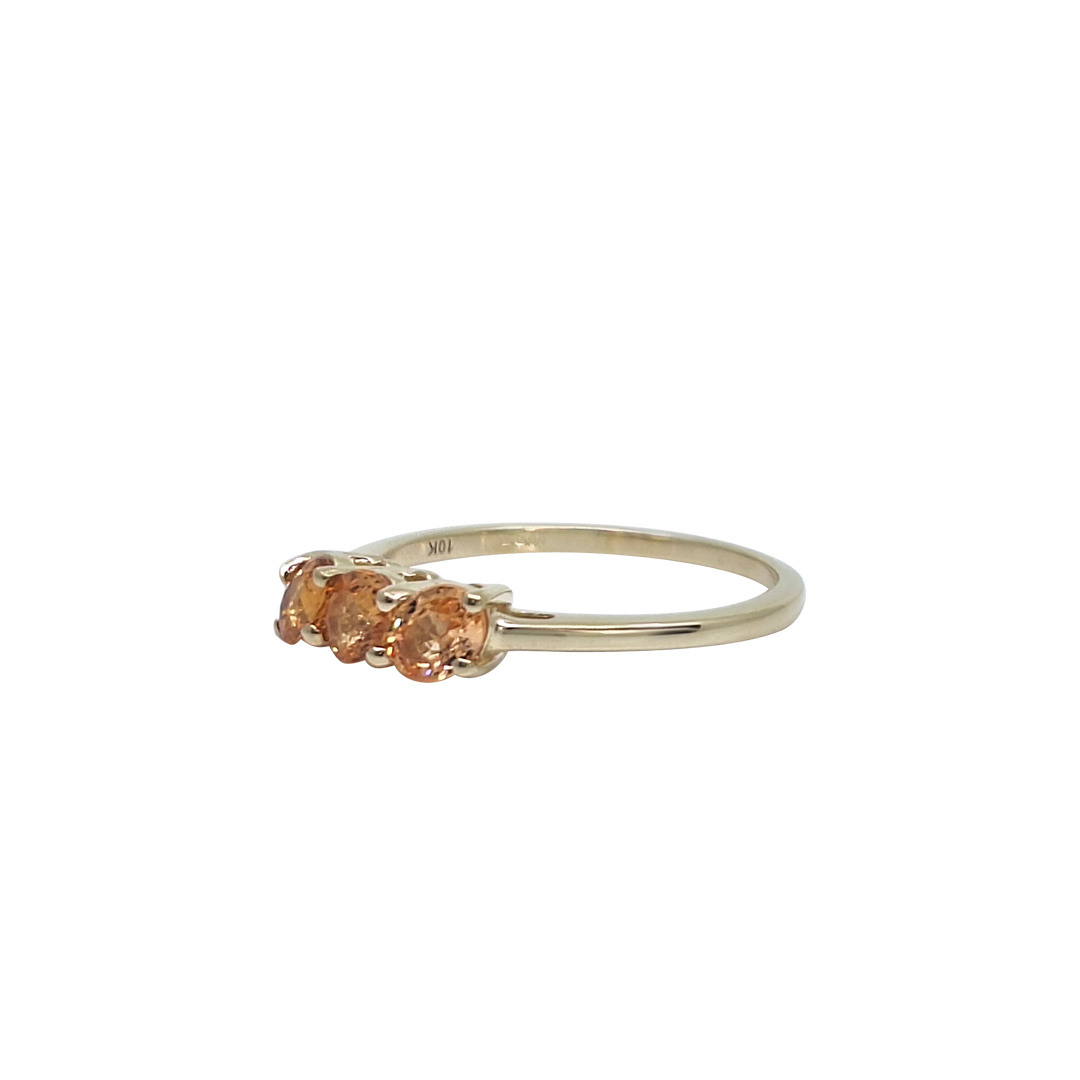 9ct Yellow Gold Orange Gemstone Ring