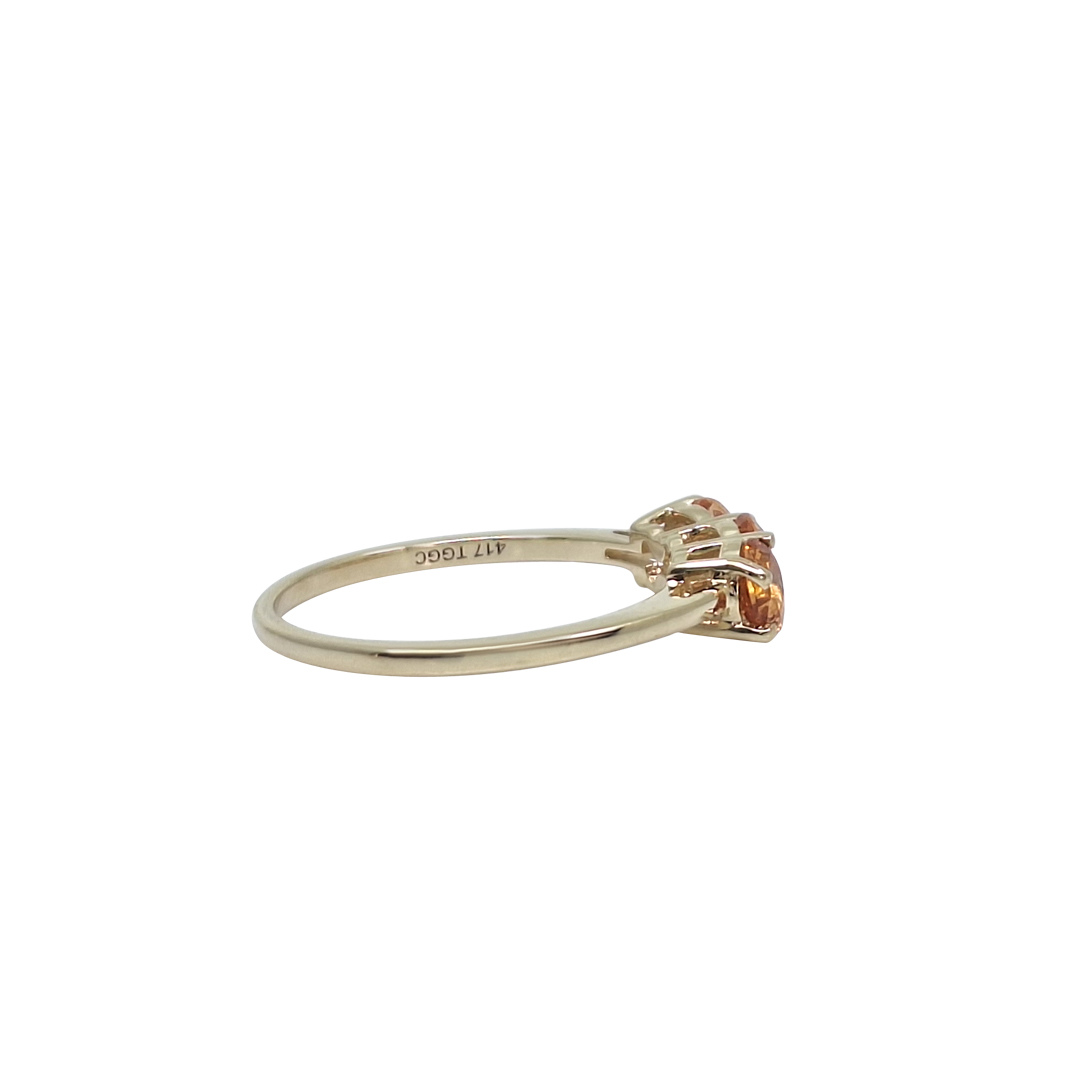 9ct Yellow Gold Orange Gemstone Ring