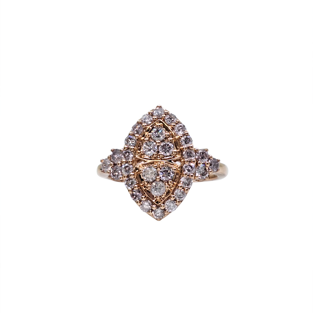 18ct Rose Gold Diamond Cluster Ring