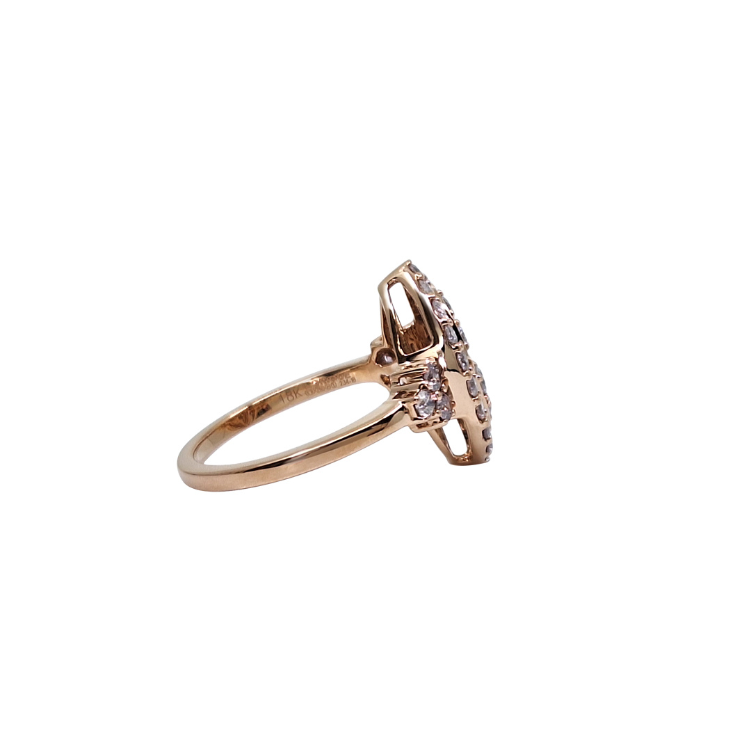 18ct Rose Gold Diamond Cluster Ring