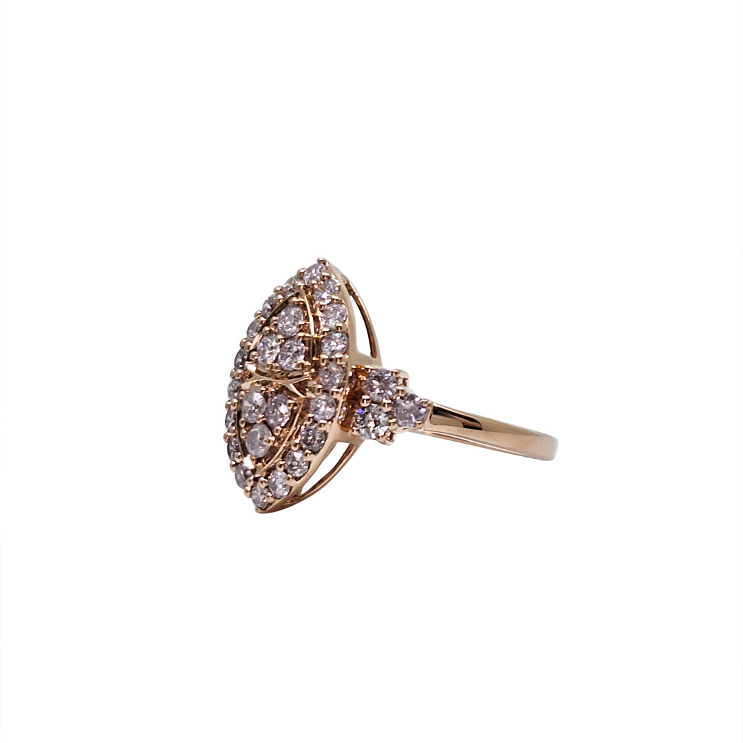 18ct Rose Gold Diamond Cluster Ring