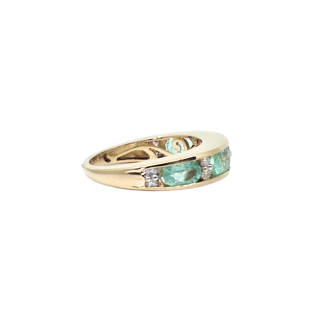 18ct Yellow Gold Gemstone & Diamond Eternity Ring