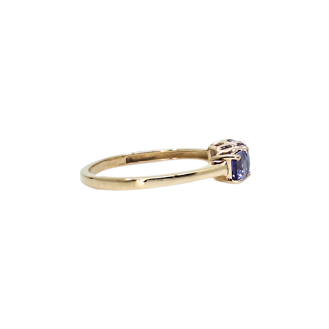 9ct Yellow Gold Tanzanite Three Stone Ring