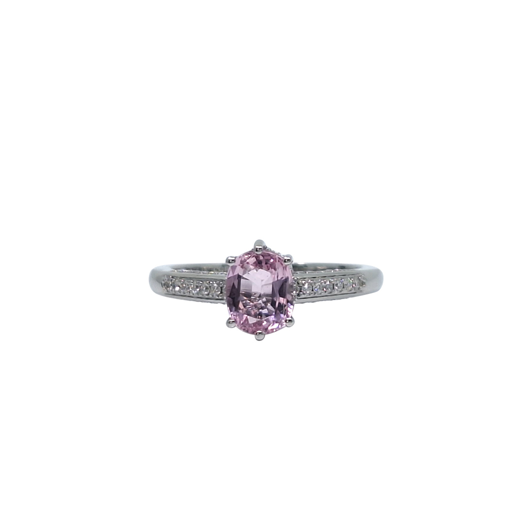 Platinum Pink Sapphire & Diamond Ring