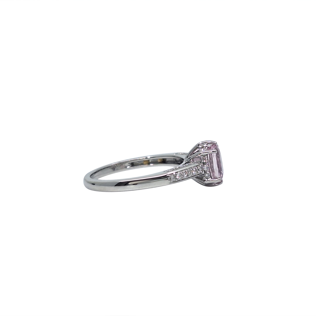 Platinum Pink Sapphire & Diamond Ring