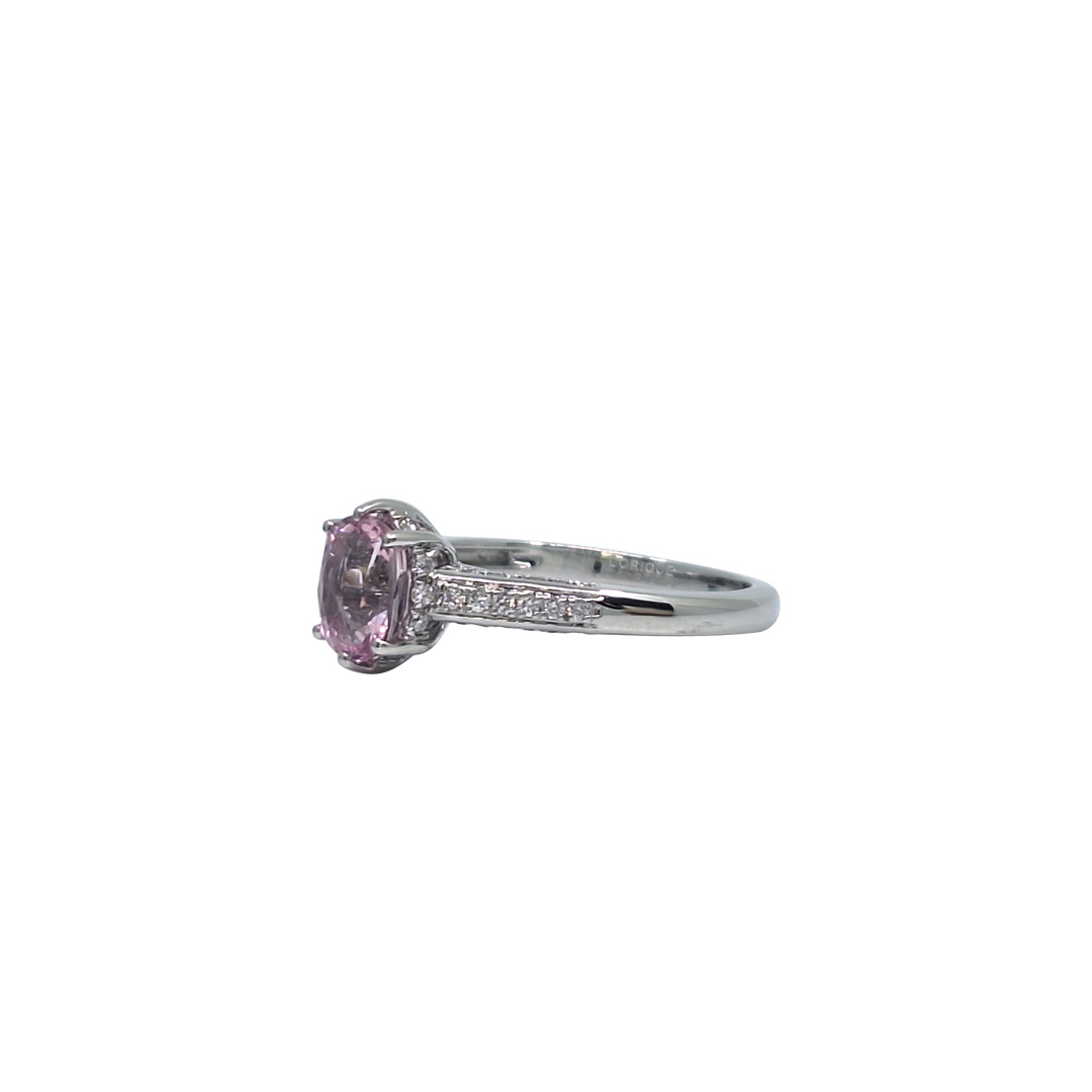 Platinum Pink Sapphire & Diamond Ring