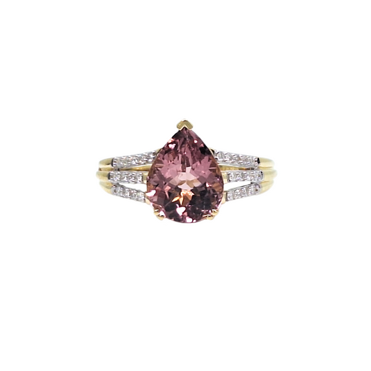 18ct Yellow Gold Gemstone & Diamond Ring