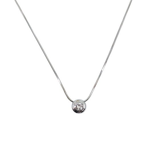 18ct White Gold Diamond Solitaire Pendant