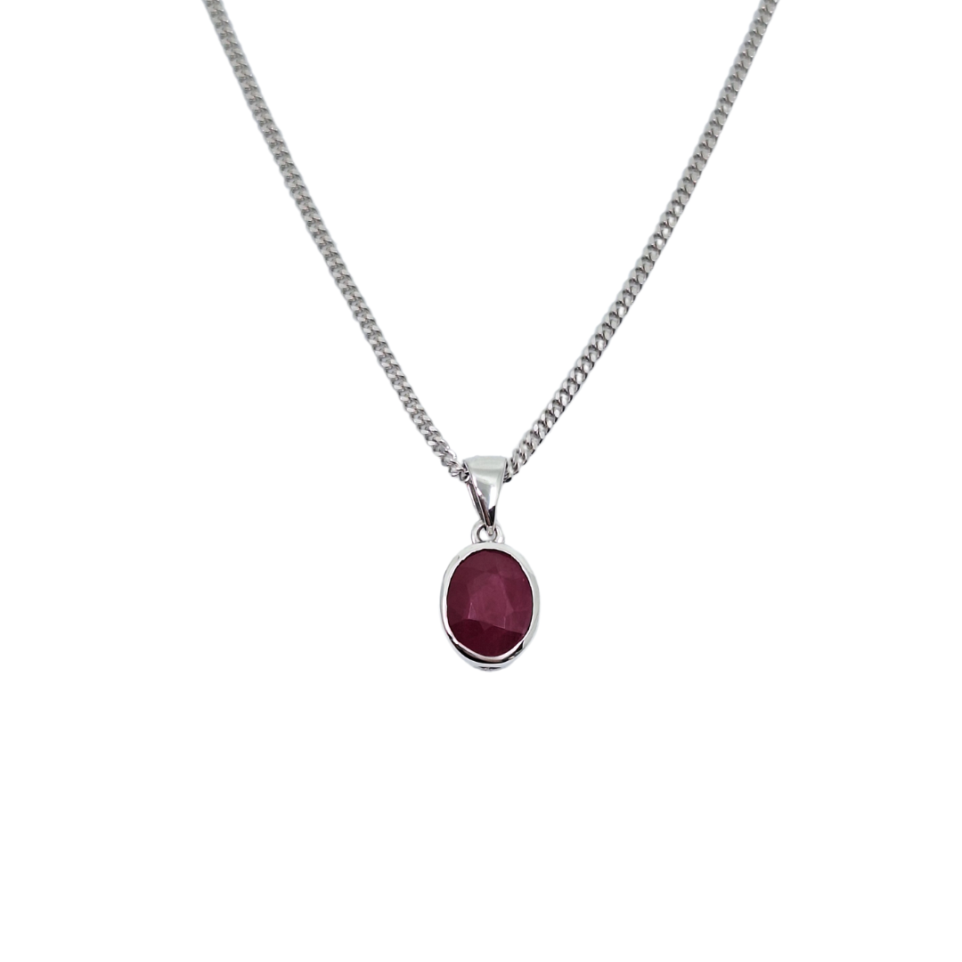 18ct White Gold Ruby Pendant