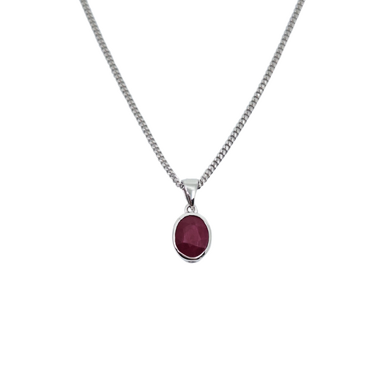 18ct White Gold Ruby Pendant