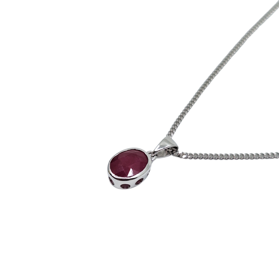 18ct White Gold Ruby Pendant