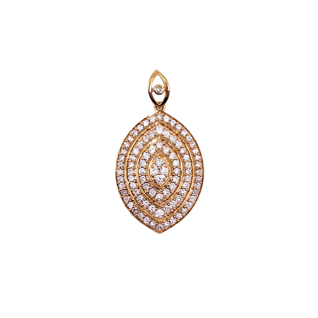 18ct Rose Gold Diamond Cluster Pendant