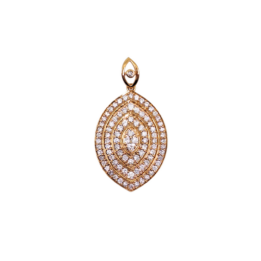 18ct Rose Gold Diamond Cluster Pendant