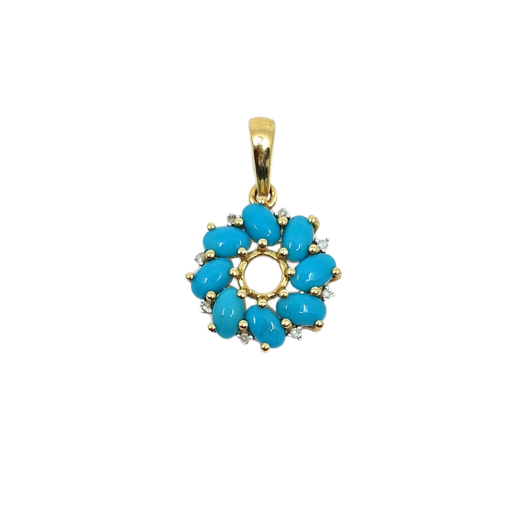 10ct Yellow Gold Turquoise Pendant