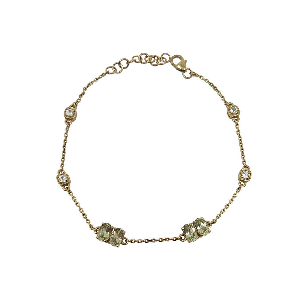 10ct Yellow Gold Stone Set Bracelet