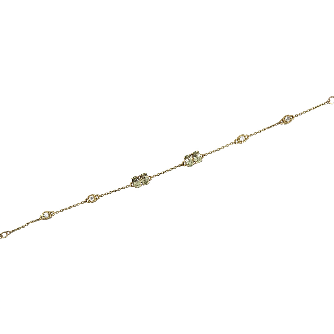 10ct Yellow Gold Stone Set Bracelet