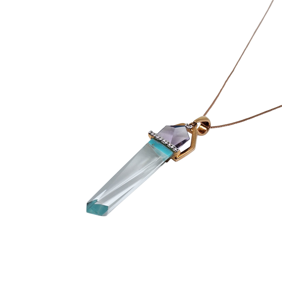 9ct Rose Gold Multi Cosmic Gemstone Pendant