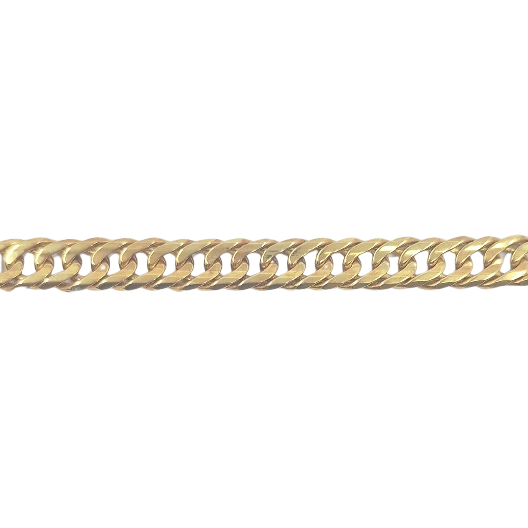 9ct Yellow Gold Double Curb Bracelet 8"
