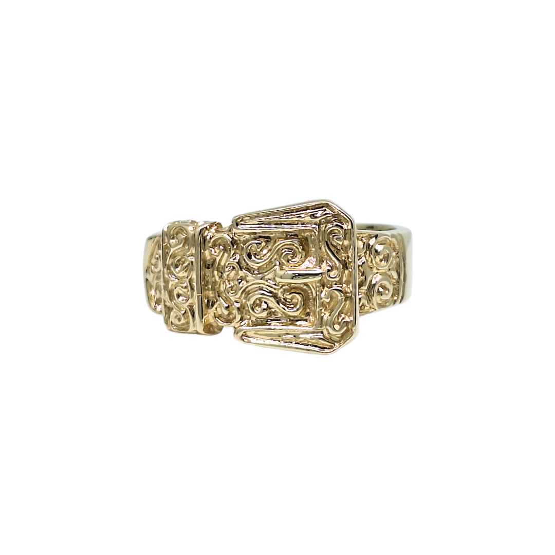 9ct Yellow Gold Buckle Ring