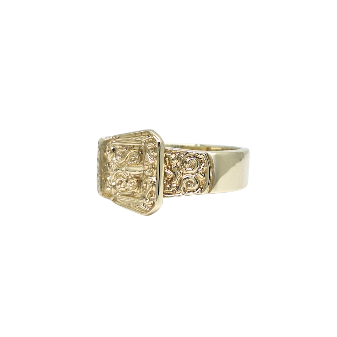 9ct Yellow Gold Buckle Ring