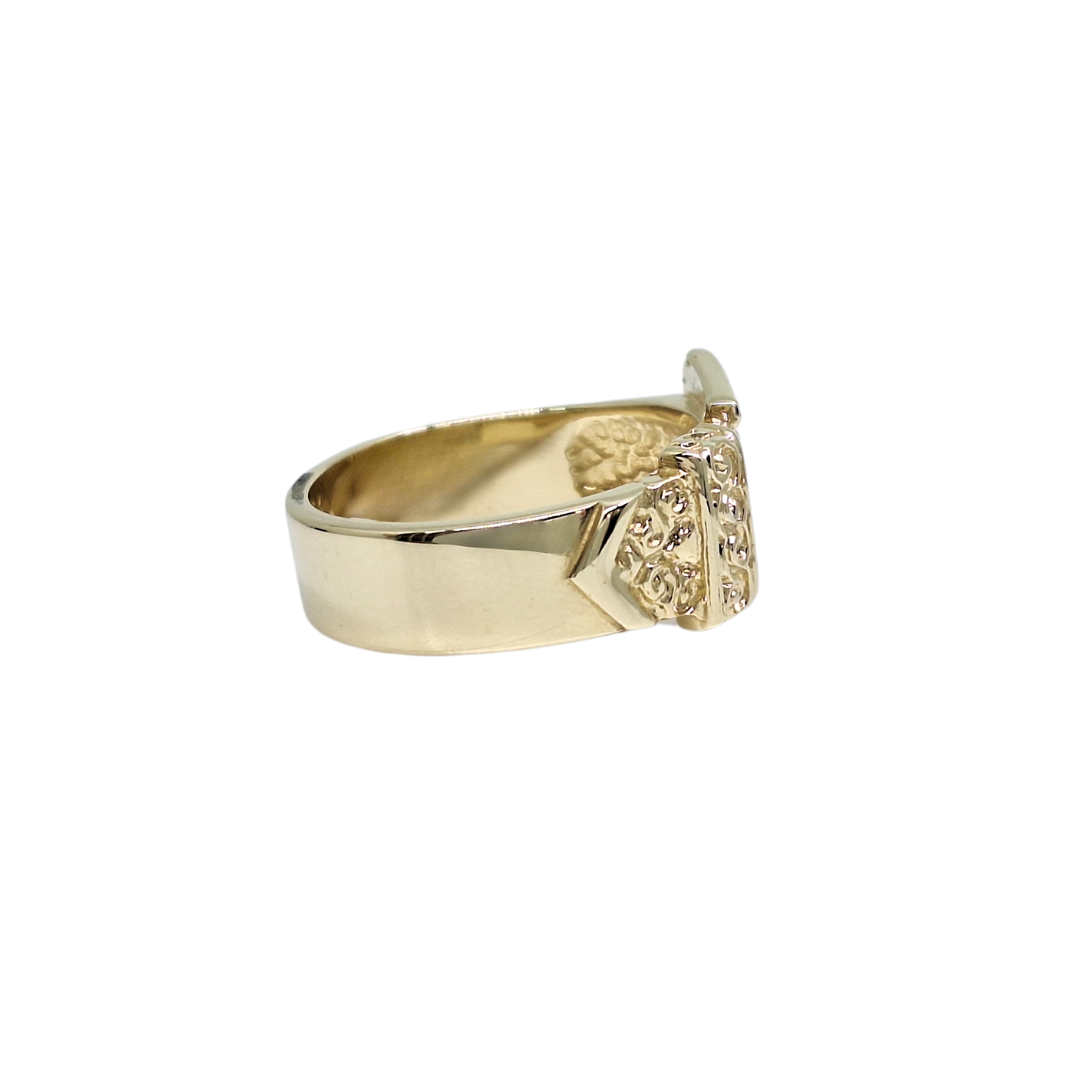 9ct Yellow Gold Buckle Ring