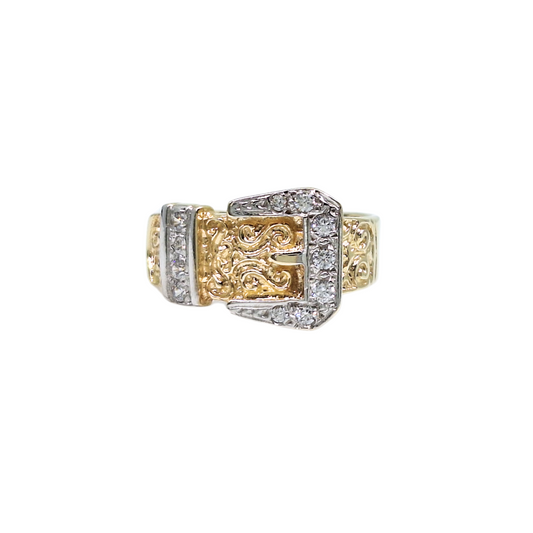 9ct Yellow Gold Buckle Ring