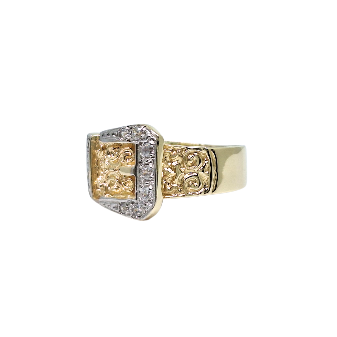 9ct Yellow Gold Buckle Ring