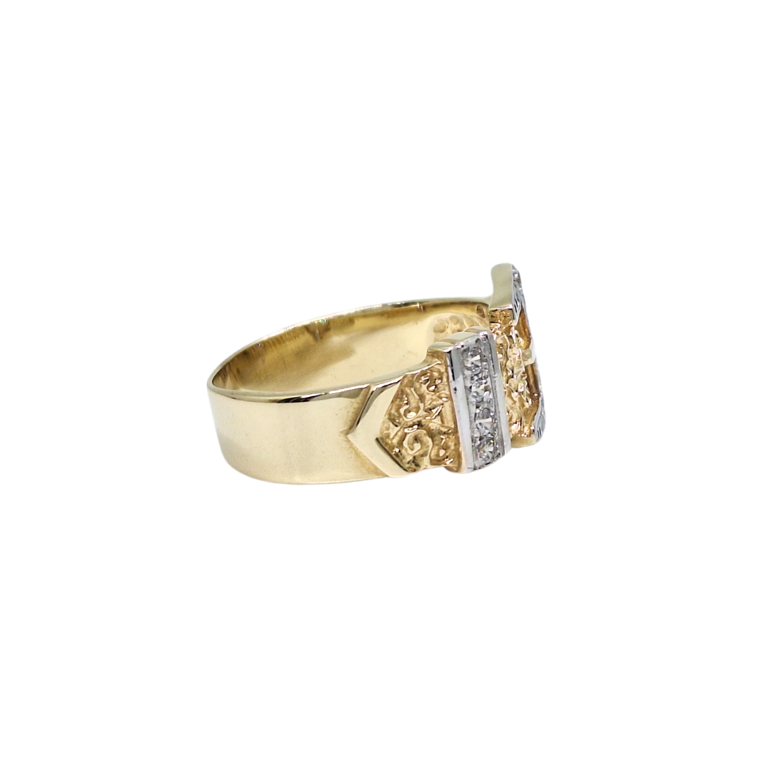 9ct Yellow Gold Buckle Ring