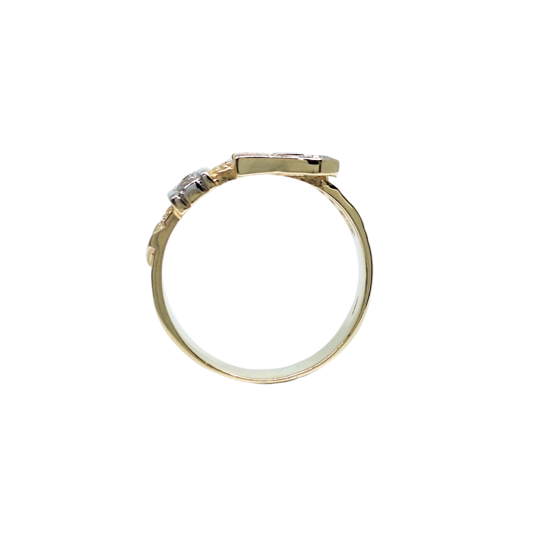 9ct Yellow Gold Buckle Ring