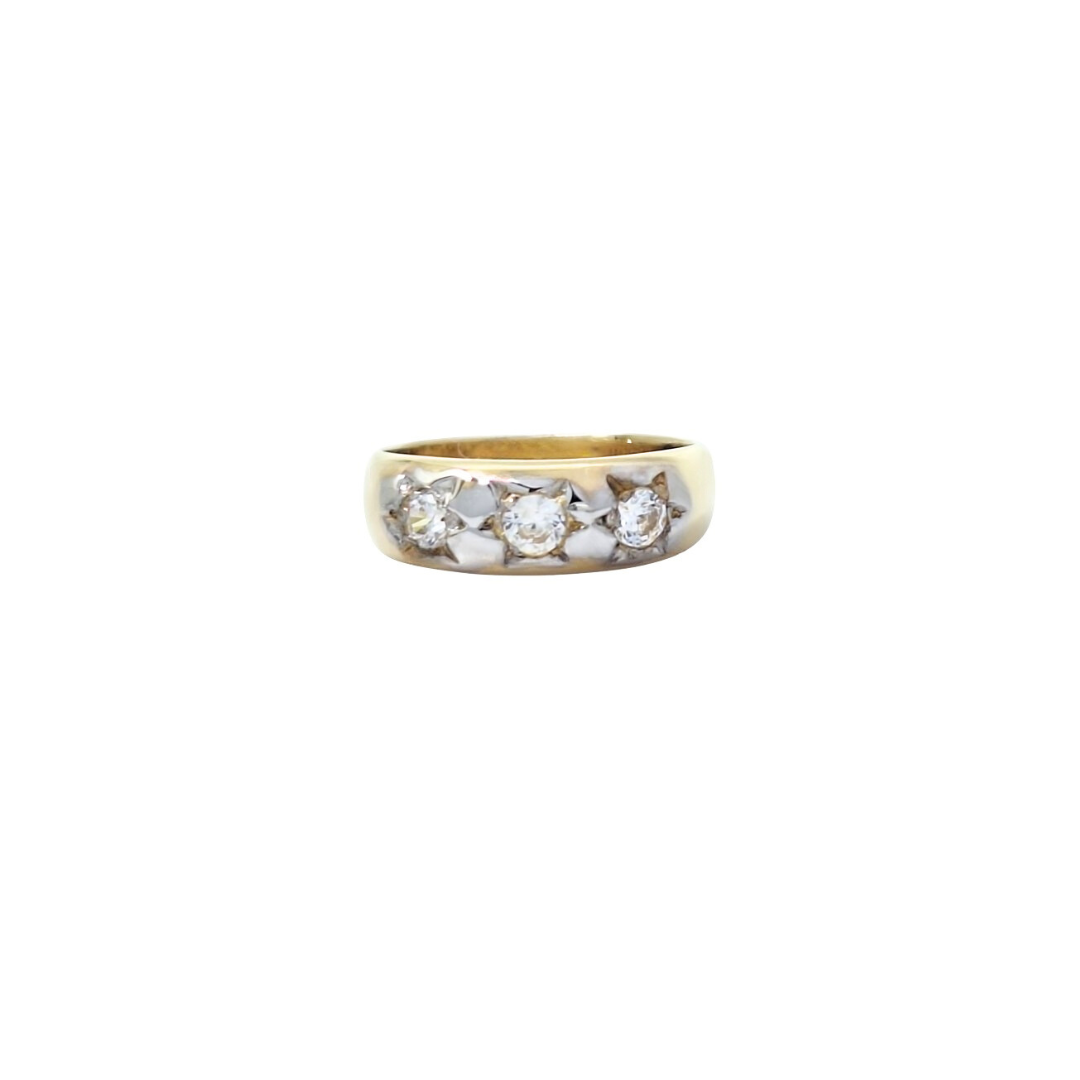 9ct Yellow Gold Children's Three Stone CZ Ring