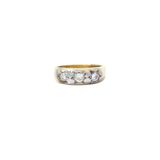 9ct Yellow Gold Children's Three Stone CZ Ring