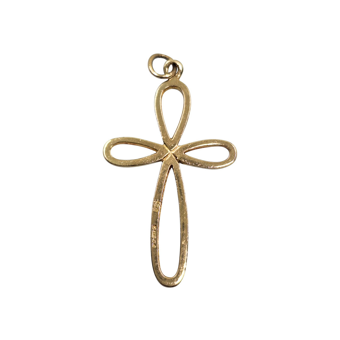 9ct Yellow Gold Open Cross Pendant